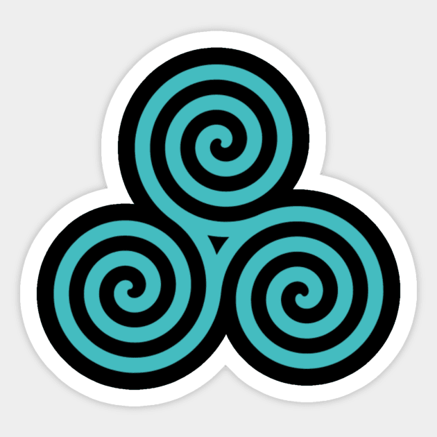 Turquoise Celtic Triple Spiral Sticker by Celtic Morrigan